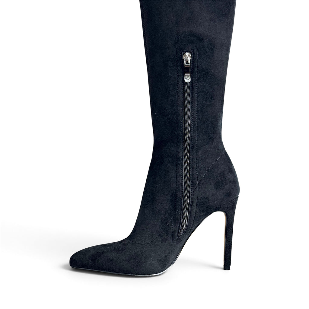 Ženska čizma preko koljena LAURA BIAGIOTTI 9956 Micro Black