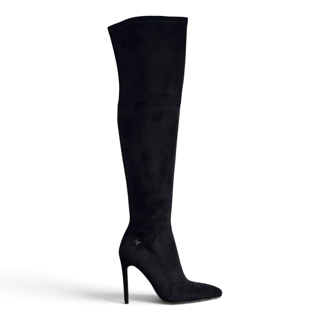 Ženska čizma preko koljena LAURA BIAGIOTTI 9956 Micro Black