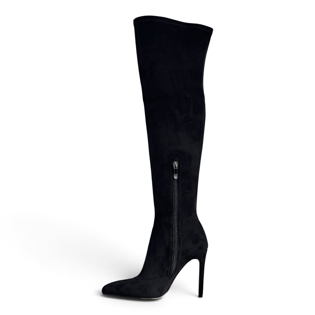 Ženska čizma preko koljena LAURA BIAGIOTTI 9956 Micro Black