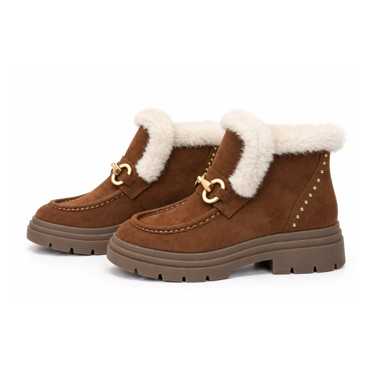 Ženska kratka čizma s krznom BENELLI LH212676CAM camel – slika 3