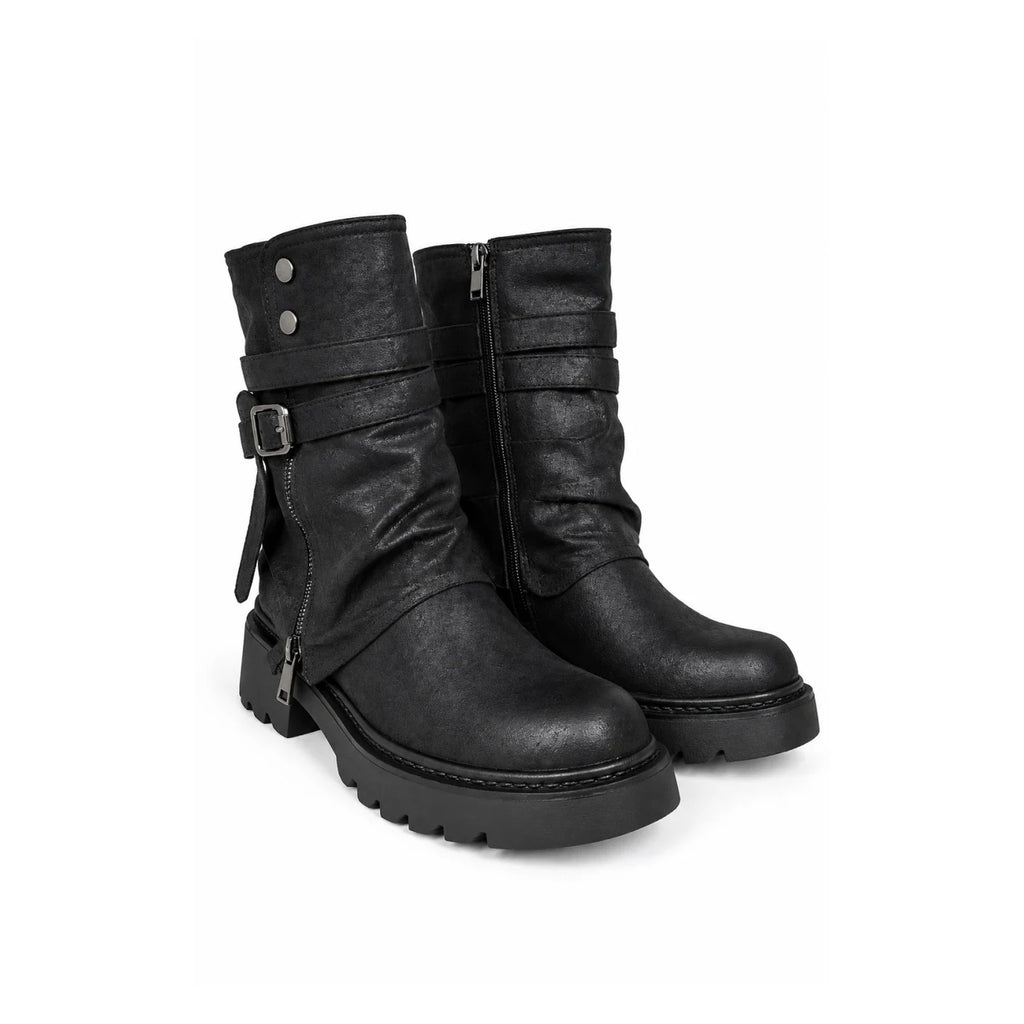 Ženska kratka čizma s kaiševima BENELLI LH352619BLK crna – slika 1