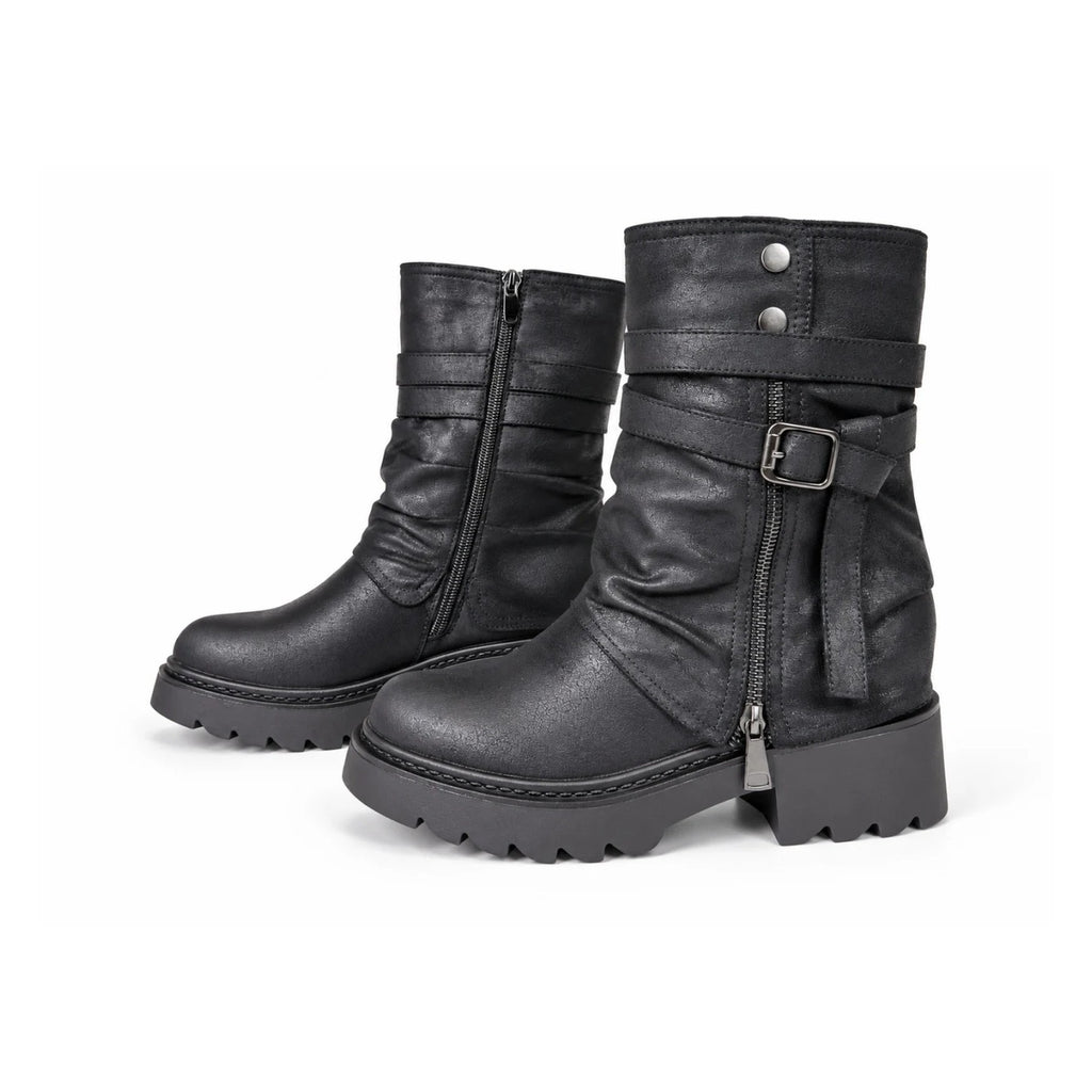 Ženska kratka čizma s kaiševima BENELLI LH352619BLK crna – slika 4