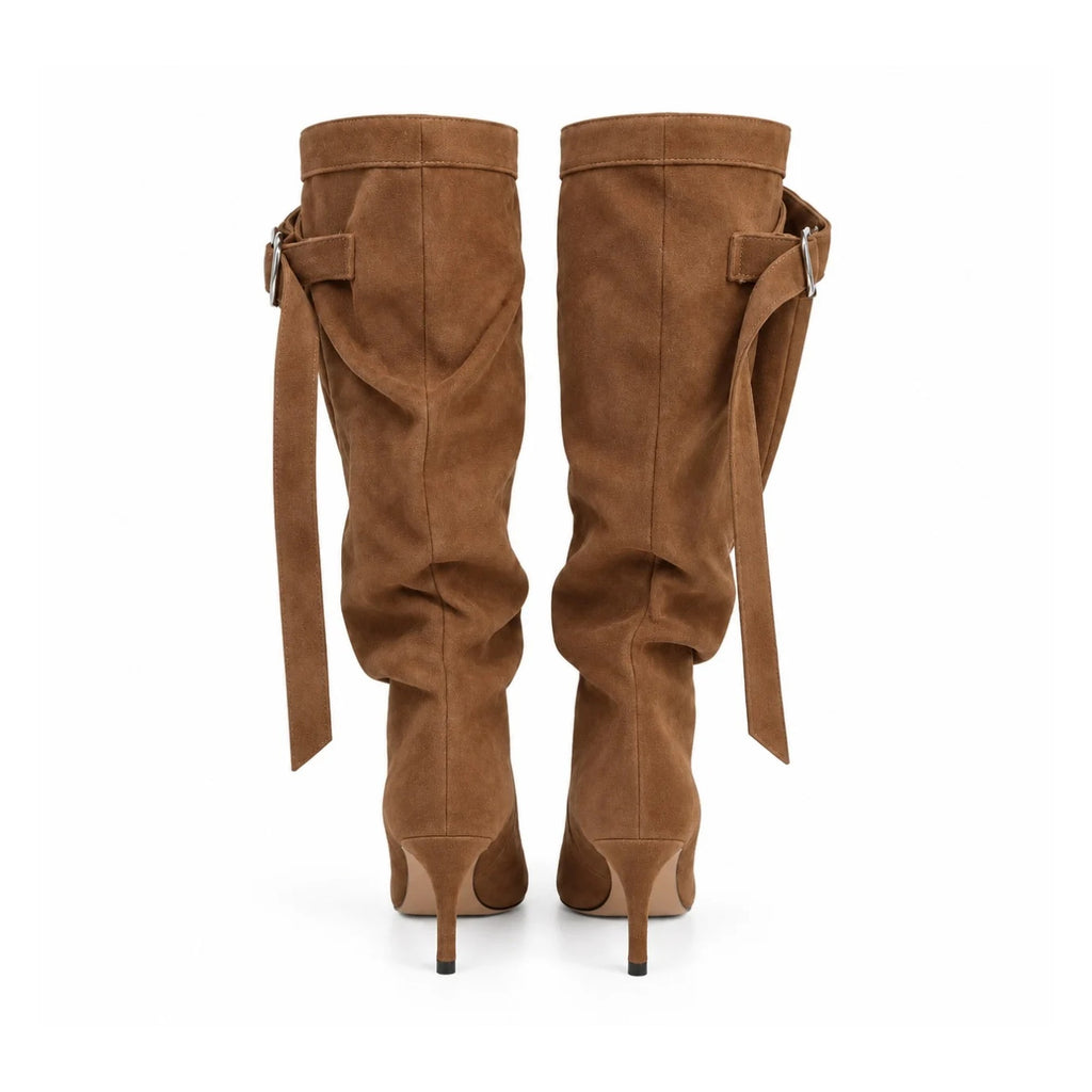 Ženska duboka čizma na štiklu s trakama BENELLI LX562635CAM camel – slika 4