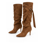 Ženska duboka čizma na štiklu s trakama BENELLI LX562635CAM camel – slika 5