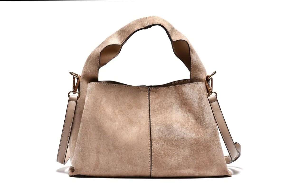 T012629TAP – Taupe moderna mekana velur torba