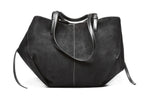 T012631BLK – Crna moderna velur torba sa dodatnom torbicom