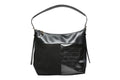 T012663BLK - Crna torba kombinovane teksture sa kroko detaljem