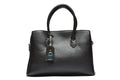 T012670BLK - Crna elegantna torba sa ukrasnim priveskom