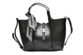 T012671BLK - Crna elegantna torba sa ukrasnom maramom