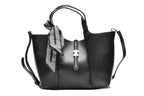 T012671BLK - Crna elegantna torba sa ukrasnom maramom