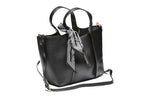 T012671BLK - Crna elegantna torba sa ukrasnom maramom