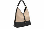 T012677TAP - Taupe torba kombinovane teksture sa ukrasnim priveskom