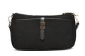 T012683BLK - Crna elegantna torbica sa dekorativnom metalnom kopčom