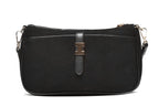 T012683BLK - Crna elegantna torbica sa dekorativnom metalnom kopčom