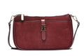 T012683BUR - Burgundi elegantna torbica sa dekorativnom metalnom kopčom