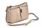 T012683TAP - Taupe elegantna torbica sa dekorativnom metalnom kopčom