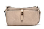 T012683TAP - Taupe elegantna torbica sa dekorativnom metalnom kopčom